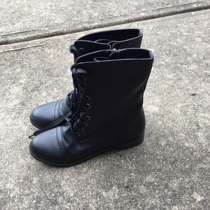 Black combat boots